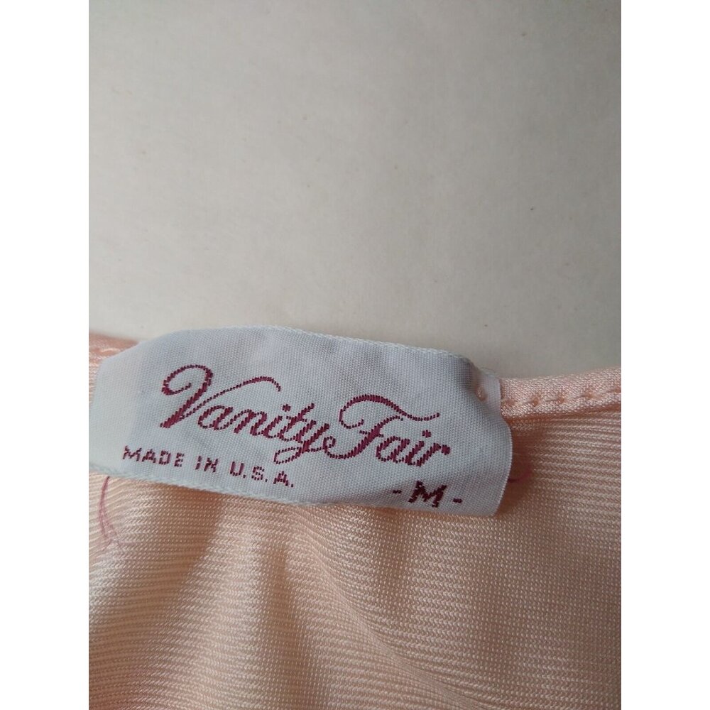 Vtg Vanity Fair Women's M Long Sleeve Robe Pink Satiny Button Front Antron Nylon - Picture 9 of 12